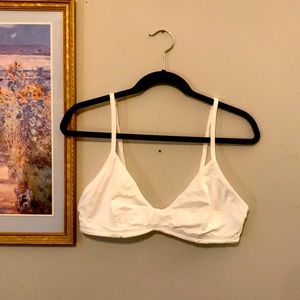 Everlane White “The Cotton Bralette” Bra size XL (Like New!)